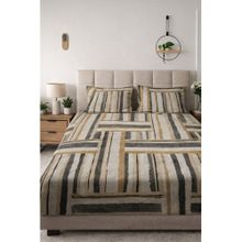 BAJO'S Multi-Color Cotton Abstract Fitted Bedsheet (King)