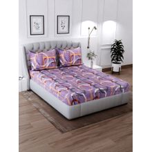 Signature Purple Super Soft Glace Cotton Bedsheet with 2 Pillow Covers (Double)