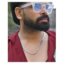 VOJ Men Silver Plated Stainless Steel Chain