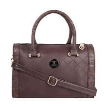 ESBEDA Brown Glitter Top Handle Handbag for Women (M) (Set of 2)