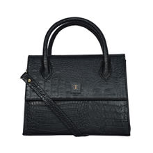 ESBEDA Black Croco Textured Handbag for Women (S) (Set of 2)