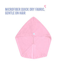 Nykaa Naturals Quick-Dry Microfiber Hair Wrap Towel - Anti-Frizz, Lightweight & Soft - Pink