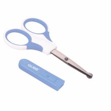 GUBB Safety Scissor For Hair Cutting- Moustache & Beard Trimming For Men & Women (Blue)
