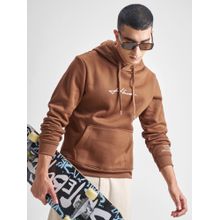 HIGHLANDER Mens Brown Typography Hoodie