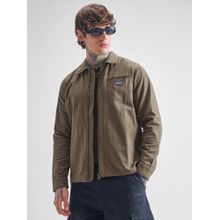 HIGHLANDER Men Brown Trucker Denim Jacket