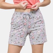 Jockey Rx65 Women Cotton Relaxed Fit Printed Shorts With Convenient Side Pockets - Quarry