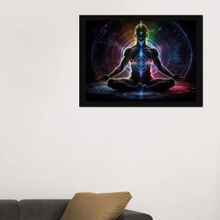DecorTwist Wall Poster Framed Seven Chakras Meditation Wall Painting