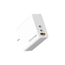PowerUp MaxCharge 2 Type-C PD 65W Gan & USB QC 3.0 Wall Charger Adapter - White