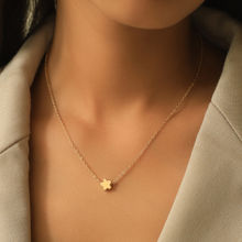 Ayesha Gold-Toned Chain with Minimalist Flower Pendant Necklace
