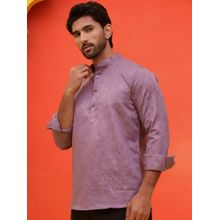 Jompers Men Woven Design Purple Short Kurta