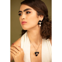 Modarta By Kamakshi Vintage Black Stone Necklace & Earrings