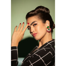 Modarta By Kamakshi Unique Emerald Multi-Color Stone Earrings