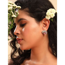 Modarta By Kamakshi Diamond Studded Animal Pink Stone Studs