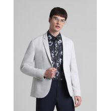 Jack & Jones Men Solid Slim Fit Grey Single Breasted Blazer