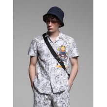 Jack & Jones Men Graphic Print Cotton Regular Fit White Shirt