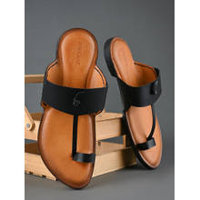 REGAL Men Black Ethnic Kolhapuri Sandals