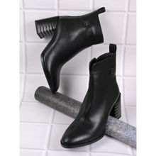 Ronnie Grey Women Black Solid Ankle Length Casual Boots
