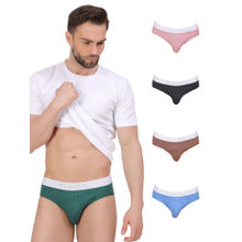 Elmiro Mens Intimo-tech Antimicrobial Micro Modal Bold Brief - Multicolor (Pack of 5)