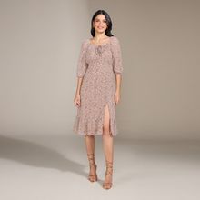 Twenty Dresses By Nykaa Fashion Delighted To See You Dress - Beige