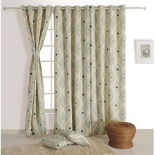 Swayam Multi Colour Geometric Sigma Eyelet Window Curtain