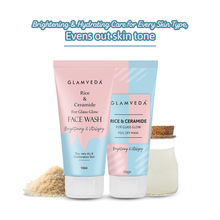 Glamveda Rice & Ceramide Korean Glass Skin Combo (Face Wash + Peel Off Mask)