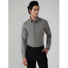 Subtract Cotton Satin Formal Shirt in Ash Grey - Slim Fit