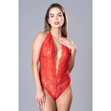Herryqeal Red Womens Red Floral Lace Lingerie Bodysuit One Piece Teddy Babydoll