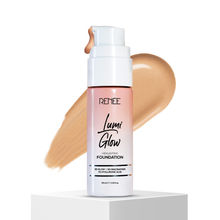RENEE Lumi Glow Highlighting Liquid Foundation, Buildable Coverage with Dewy Finish 04 Luminous Sand