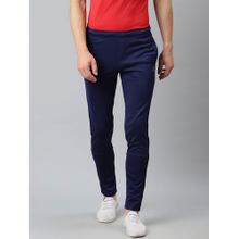 Alcis Men Navy Blue Solid Slim Fit Mid-Rise Track pant