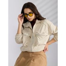 SHOWOFF Edition Women's Brown Spread Collar Bomber Jacket