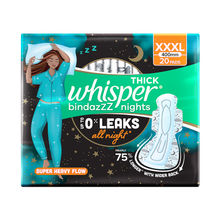Whisper Bindazzz Nights Xxxl Sanitary Pads Upto 0% Leaks All Night Long