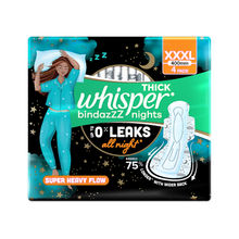 Whisper Bindazzz Nights Xxxl Sanitary Pads Upto 0% Leaks All Night Long