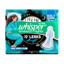 Whisper Bindazzz Nights Xxl+ Sanitary Pads, Upto 0% Leaks All Night Long