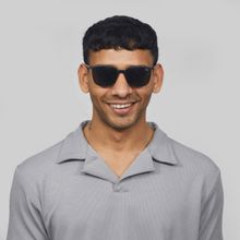 Enrico Classic Square Black Polarized Sunglasses