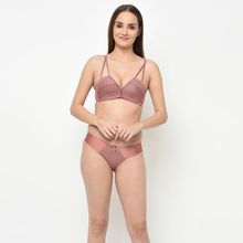 Da Intimo Cage Push Up Lingerie Set - Coral