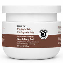 DERMISTRY Kojic & Glycolic Acid D De Tan Removal Face Pack Mask Skin Whitening Brightening Fairness