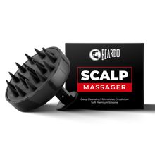 Beardo Black Hair Scalp Massager Brush With Soft Silicone Br...