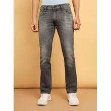 Wrangler Men's Grey Millard Straight Fit Mid Rise Heavy Fade Jeans