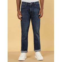 Wrangler Men's Blue Millard Straight Fit Mid Rise No Fade Jeans