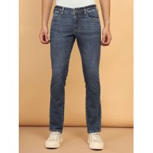 Wrangler Men's Blue Skanders Slim Fit Low Rise Light Fade Jeans