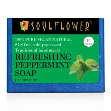 Soulflower Cool Peppermint Organic Handmade Bathing Bar Soap