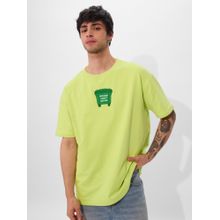 The Souled Store Tss Originals Trash Opinion Oversized Green T-Shirt