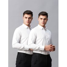 KINGDOM OF WHITE Pristine Regular Fit White Shirt (Pack of 2)
