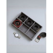 The Big Trove 6 Slot Belt Organizer Tray For Wardrobe Closet-Grey