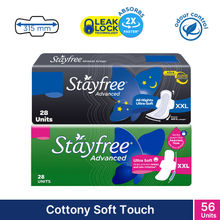 Stayfree Advanced Day and Night Sanitary Pads Combo with Cottony Soft Cover - XXL (Pack of 56)