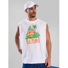 Bene Kleed White Graphic Oversized Tank T-shirt