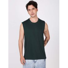 Bene Kleed Black Solid Oversized Tank T-shirt