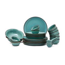 HITKARI POTTERIES Glossy Green Forest Dinner (Set of 33)