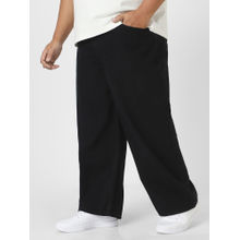 Urbano Plus Mens Black Loose Fit Washed Jeans