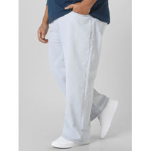 Urbano Plus Mens Light Blue Loose Fit Washed Jeans